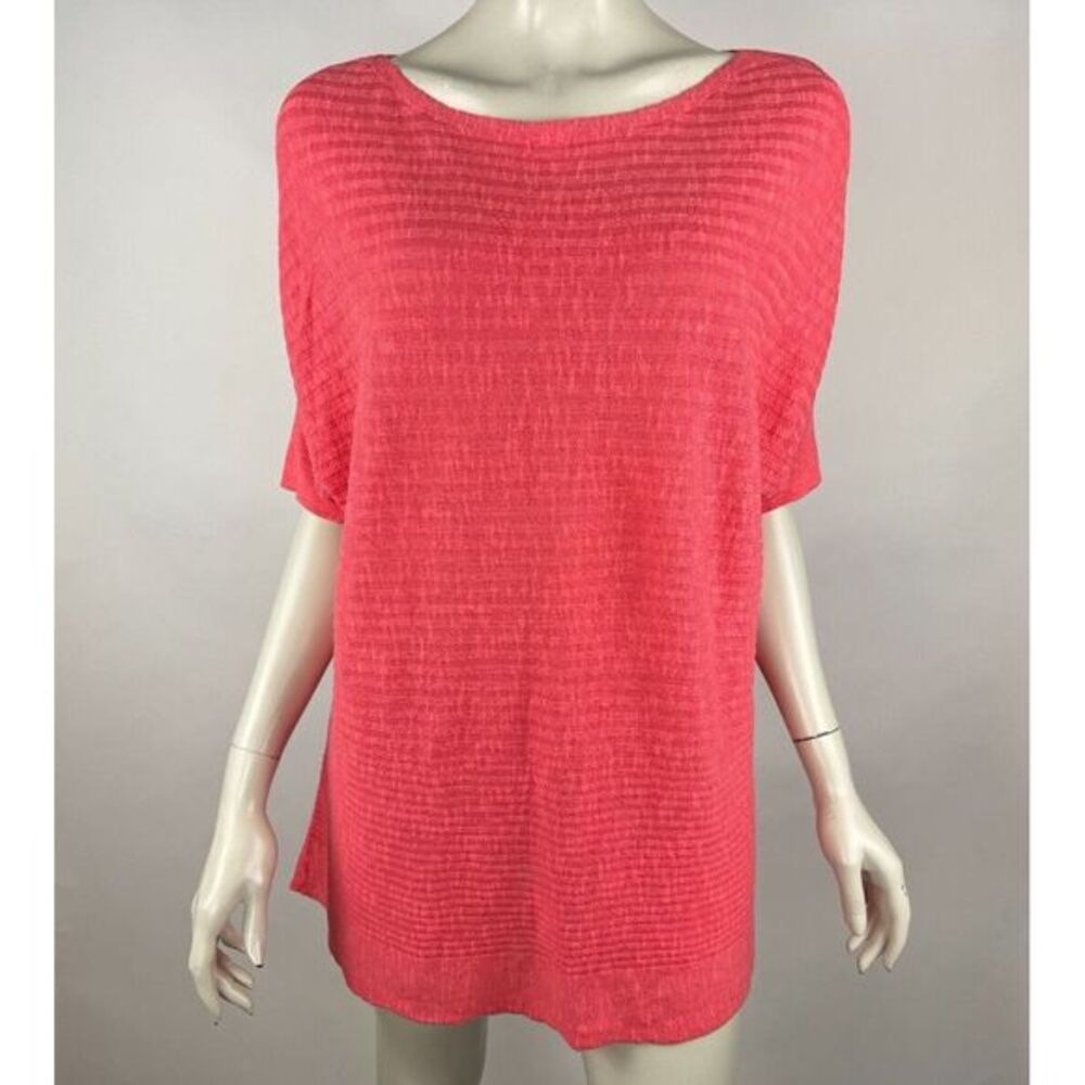 Eileen Fisher Organic Linen Cotton Short‎ Sleep Knit Top Women 1X Stretch Knit